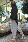 Sandbar Linen Blend Pop Over Shirt Chocolate